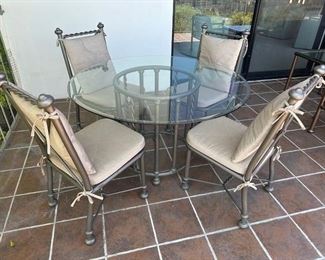 $1400, 48” Pompeii dining table, 4 chairs