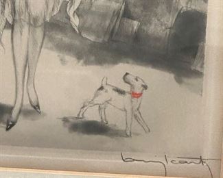 $1000, 1929 Louis Icart, "On the Quay, Sur Les Quais", Figurative Print, Framed