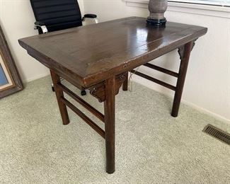$1900, Antique Scholars Table Elm Wood 