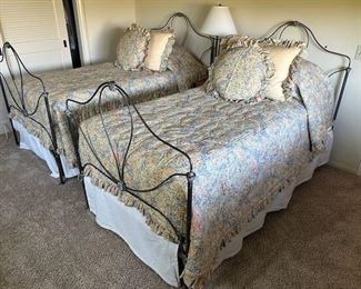 $220 each, $400 pair, Twin bed wrought iron frames