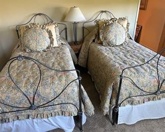 $220 each, $400 pair, Twin bed wrought iron frames