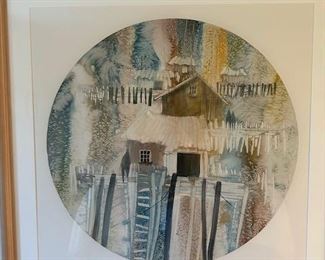 $250, Larsen, watercolor rooftops.