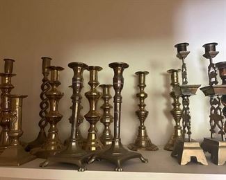 $40+  each Antique brass candle holders