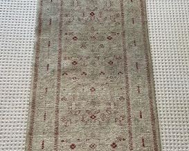 $300 Cream handmade wool runner/ rug 121 x 30