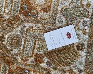 $300 Gold yellow handmade wool rug 63 x 37