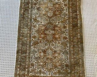 $300 Gold yellow handmade wool rug 63 x 37