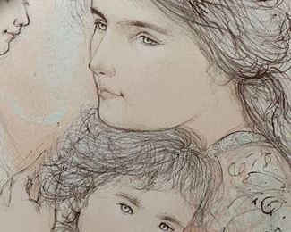 $300 Edna Hibel Signed, Mother and Children, lithograph edition 9/25.