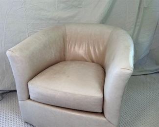 $175 each, Leather swivel chairs (brown faded)