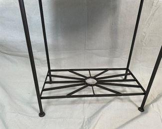 $550, Italian tile and iron side table. 18.5 x 9 x 23