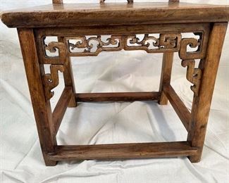 Antique Chinese Student chairs. $800 Red lacquer chair; $600 elmwood chair