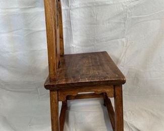 Antique Chinese Student chairs. $800 Red lacquer chair; $600 elmwood chair