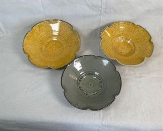 petal ceramic display bowls