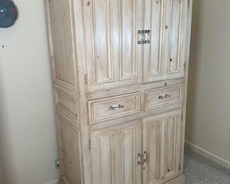 $700, Armoire, white-washed pine. 46 x 27 x 78. Delivery available