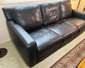 $400 Black Italian Leather Armchair + Ottoman; $500 sofa
