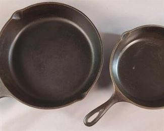 (2) Lodge Cast Iron Skillets (LPO)