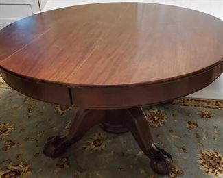 Wood Pedestal Dining Table w/(2) Leaves & (2) Chairs (LPO)