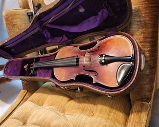 Robert A Dolling Markneukirchen Stradivarius Violin, Bow & Case - German Antique