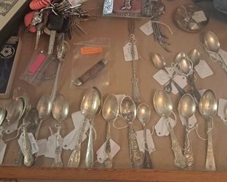 antique sterling silver souvenir spoons