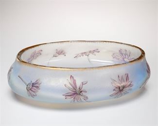 Daum Nancy enameled cameo glass bowl