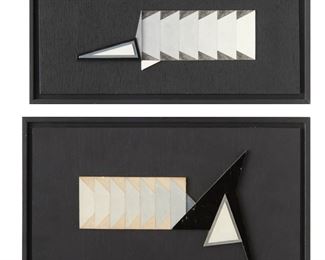 Leonard Contino, (2) mixed media collages