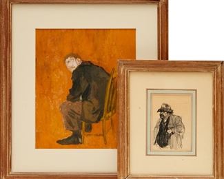 David Levine, (2) drawings