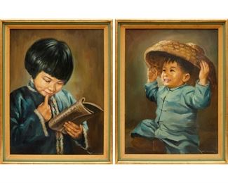 Wai Ming (attrib.), (2) oil paintings