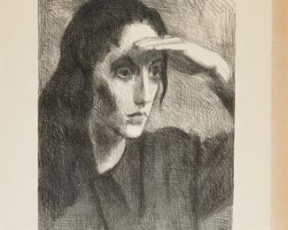 Raphael Soyer, signed lithograph