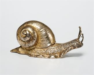 Victorian sterling silver snail box, 19th c.