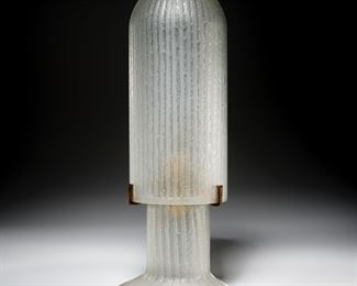 Daum, Nancy acid etched glass table lamp