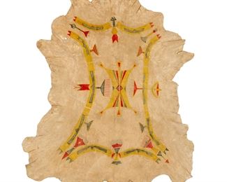 Native American painting on deerskin