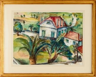 Henry Botkin, ink and watercolor on paper