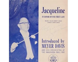 Jacqueline Kennedy, autographed sheet music