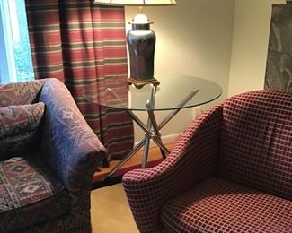 Chrome and glass table 