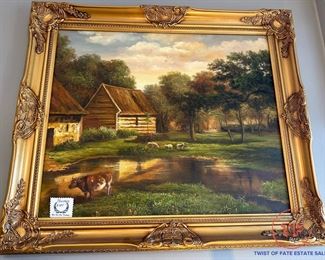 Original Oil on Canvas in Gold Gilt Frame