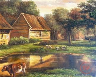 Original Oil on Canvas in Gold Gilt Frame