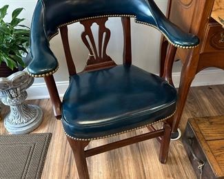 Chippendale Style Leather Captain's Chair(s)