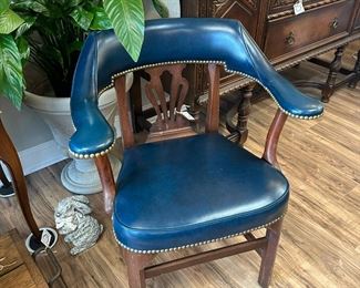 Chippendale Style Leather Captain's Chair(s)
