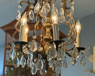 Vintage Hanging Crystal Chandelier