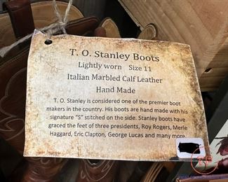 Hand Made T.O. STANLEY Italian Marble Calf Leather Boots