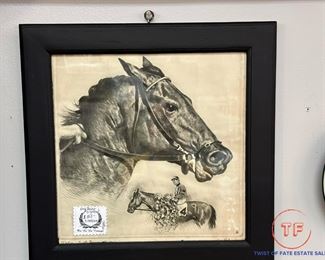 Signed Dry-Point Etching "Citation Triple Crown Winner" by RH PALENSKE