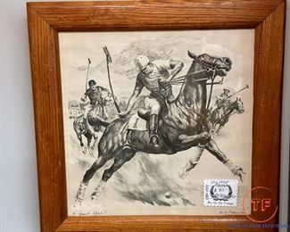Signed Dry-Point Etching "A Great Sport" by RH PALENSKE