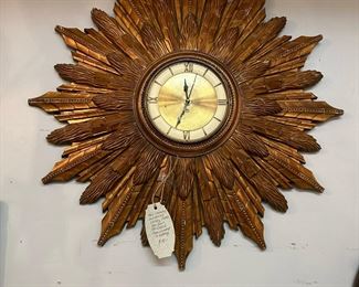 MCM Sunburst Wall Clock