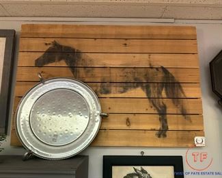 Painted Horse Silhouette on Barnwood