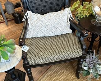 Antique Carved Cane Back Chair