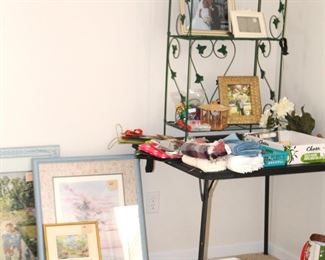 Lots of linens, wall art, frames and gift wrap.