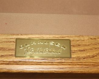 Olhausen "The Best in Billiards" oak table.