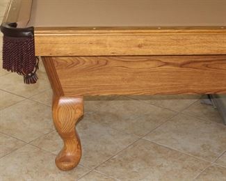 Great legs on the pool table.