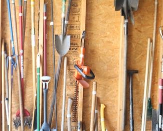 Lots of gardening tools.