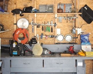 Chainsaw, tools and more.