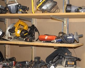 Lamps and power tools.